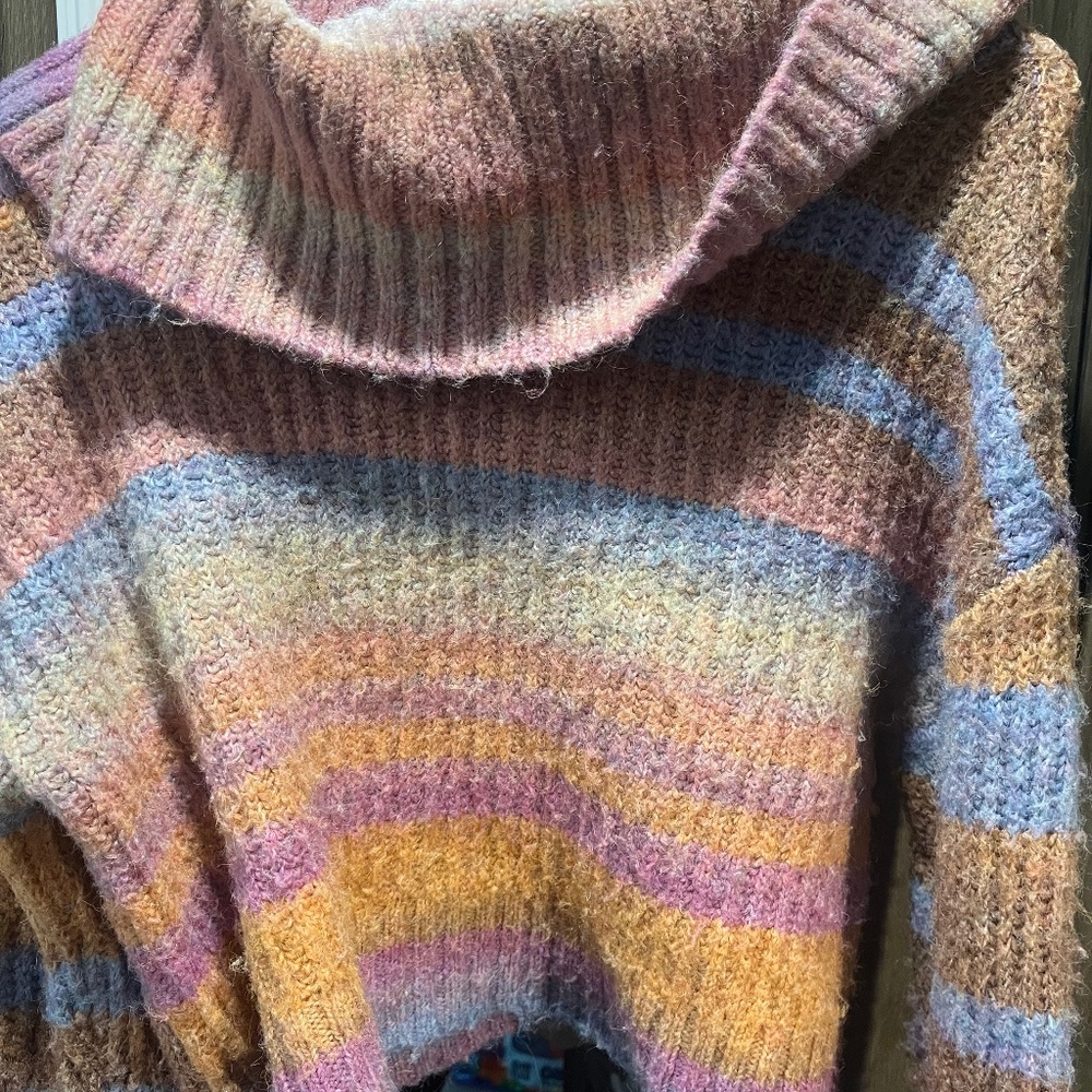 Anthropologie Cowl Neck Crop Sweater